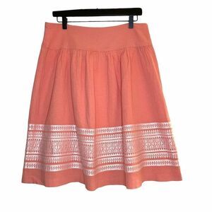 De Collection Peach Embroidered Skirt L